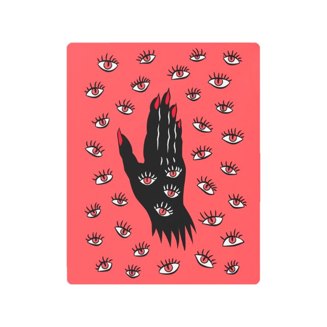 Gothic Halloween Art – Black Hand Spooky Eyes (Front)