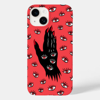 Gothic Halloween Art – Black Hand Spooky Eyes Case-Mate iPhone 14 Case