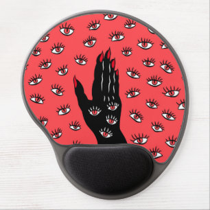 Gothic Halloween Art – Black Hand Spooky Eyes Gel Mouse Pad