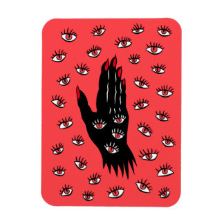 Gothic Halloween Art – Black Hand Spooky Eyes Magnet