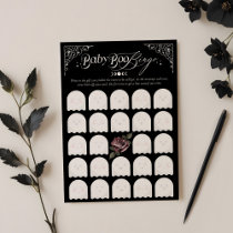 Gothic Halloween Baby Boo Bingo Shower Game Card