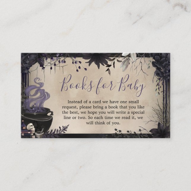 Gothic Halloween Baby is Brewing Books for Baby Enclosure Card (Front)