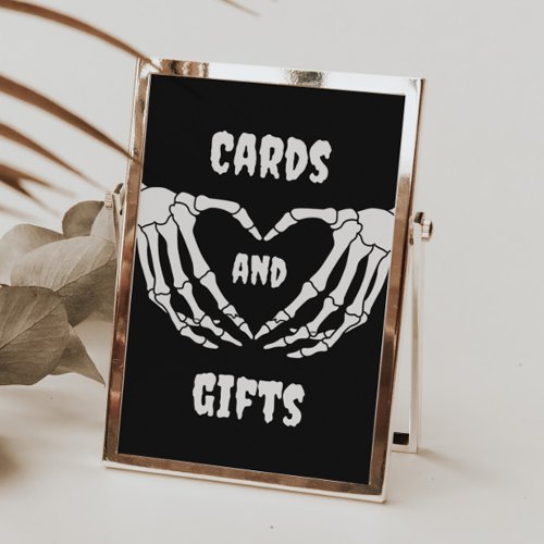 Gothic Halloween Baby Shower Cards and Gifts Sign