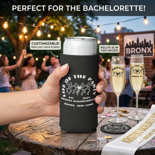 Gothic Halloween Bachelorette Can Cooler | Bridema