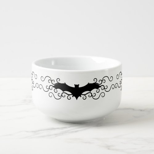 Gothic Halloween bat design Soup Mug