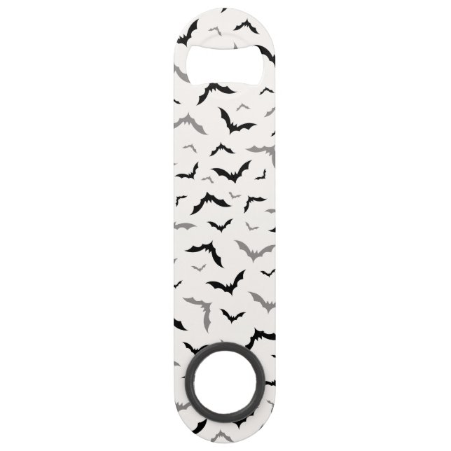 Gothic Halloween Black Bat Wedding Bar Key (Front)