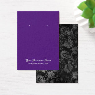Gothic Halloween Black Purple Earring Display Card