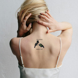 Gothic Halloween Black Roses Crows Wedding Temporary Tattoos