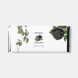 Gothic Halloween Black Roses White Wedding Hershey Bar Favors