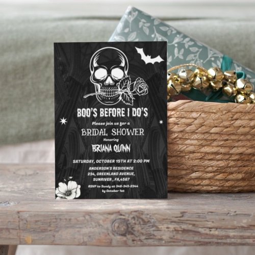 Gothic Halloween Boos Befor I Dos Bridal  Shower Invitation