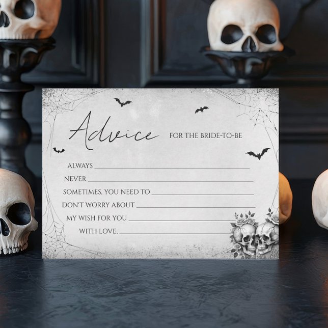 Gothic Halloween Bridal Shower Advice Card (Creator Uploaded)