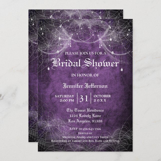 Gothic Halloween Bridal Shower Invitation (Front/Back)