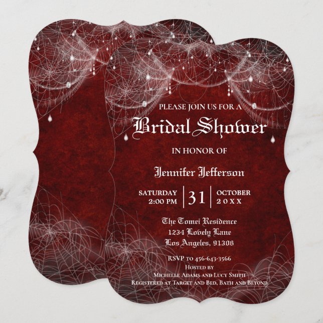 Gothic Halloween Bridal Shower Invitation (Front/Back)