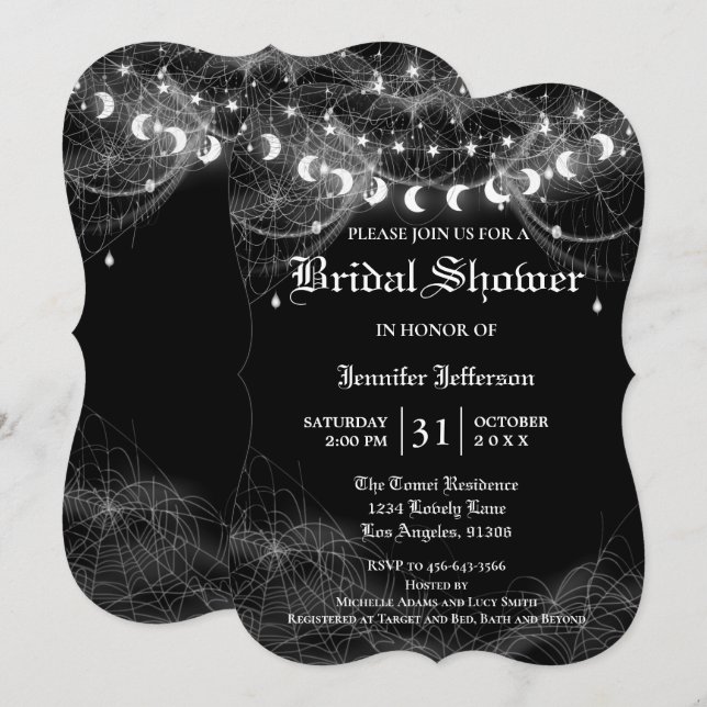Gothic Halloween Bridal Shower Invitation (Front/Back)