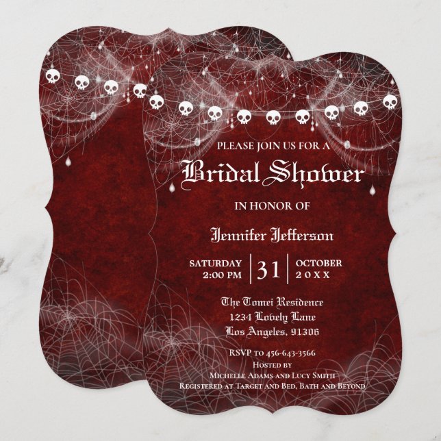 Gothic Halloween Bridal Shower Invitation (Front/Back)