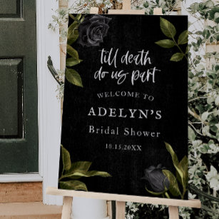 Gothic Halloween Bridal Shower Welcome Sign