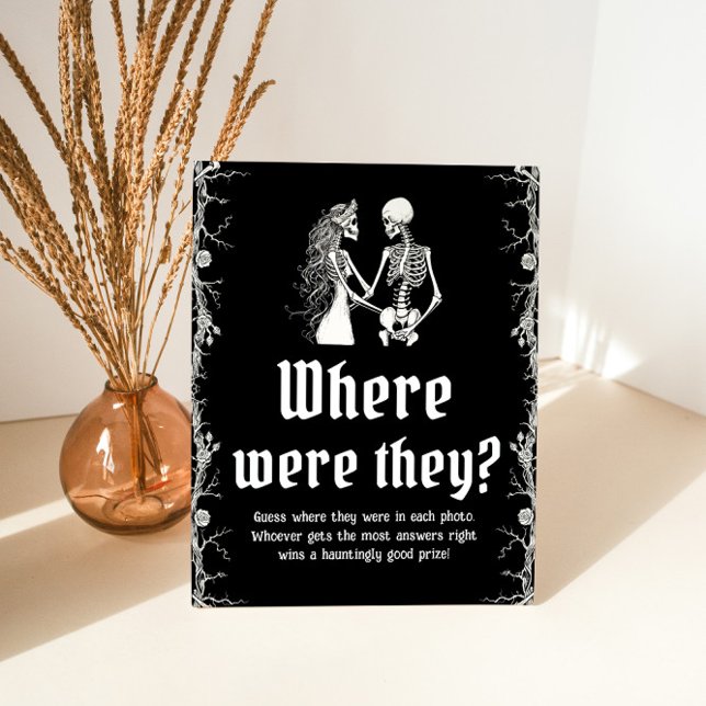 Gothic Halloween Bridal Shower Where were they Pedestal Sign (Creator Uploaded)