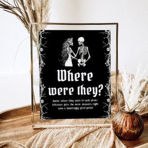 Gothic Halloween Bridal Shower Where were they Poster
