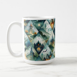 Gothic Halloween Castle Pattern Coffee Mug