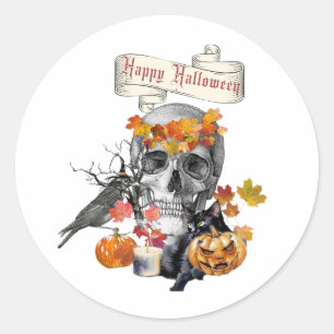 Gothic Halloween Clear Classic Round Sticker