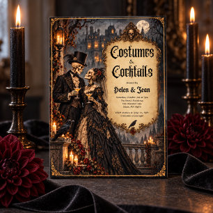 Gothic Halloween Costume & Cocktails Invitation