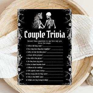 Gothic Halloween Couple Trivia Bridal Shower Game Invitation