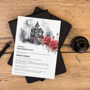 Gothic Halloween Couple Wedding Shower Invitation