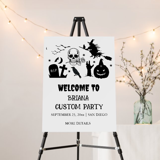 GOthic Halloween Custom Welcome sign Party (In Situ (Stand))