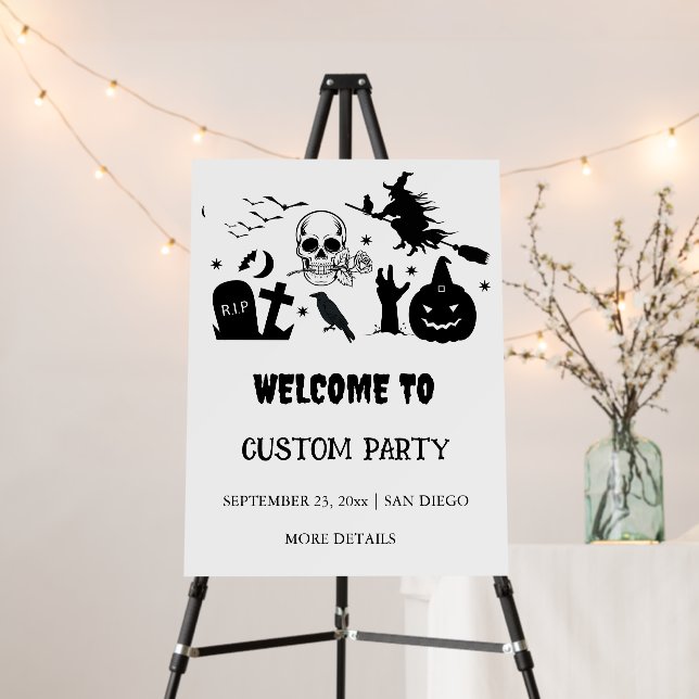 GOthic Halloween Custom Welcome sign Party (In Situ (Stand))
