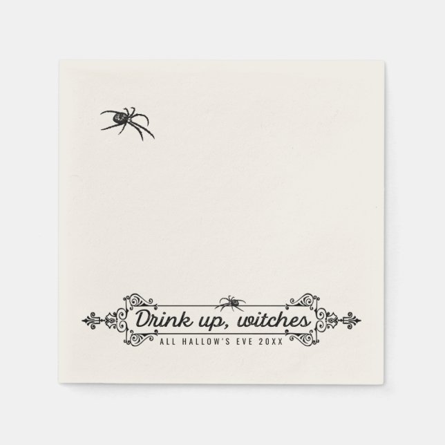 Gothic Halloween | Drink Up Witches Napkins (Front)