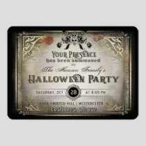 Gothic Halloween Elegance Party Black & Gold Skull Invitation