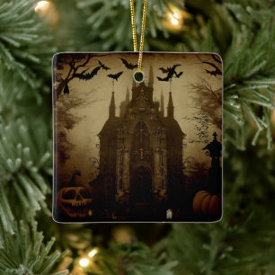 Gothic/Halloween/fall/pumpkin  Ceramic Ornament