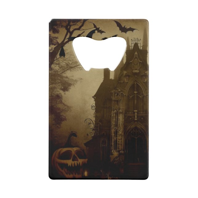 Gothic/Halloween/fall/pumpkin  Credit Card Bottle Opener (Front)