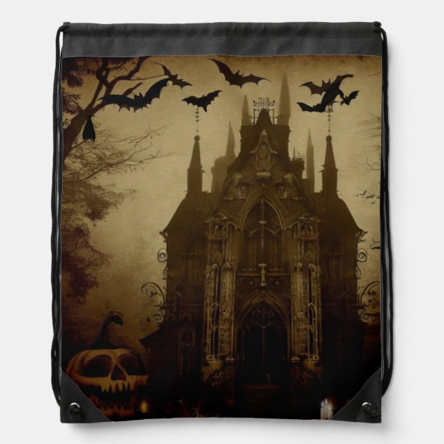 Gothic/Halloween/fall/pumpkin  Drawstring Bag (Front)