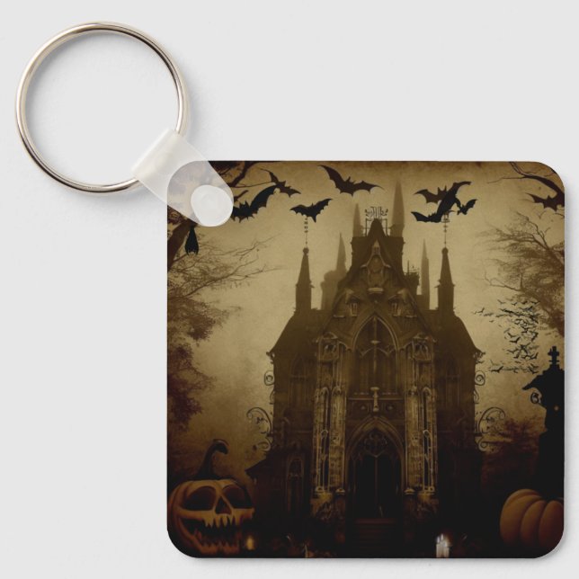 Gothic/Halloween/fall/pumpkin  Keychain (Front)