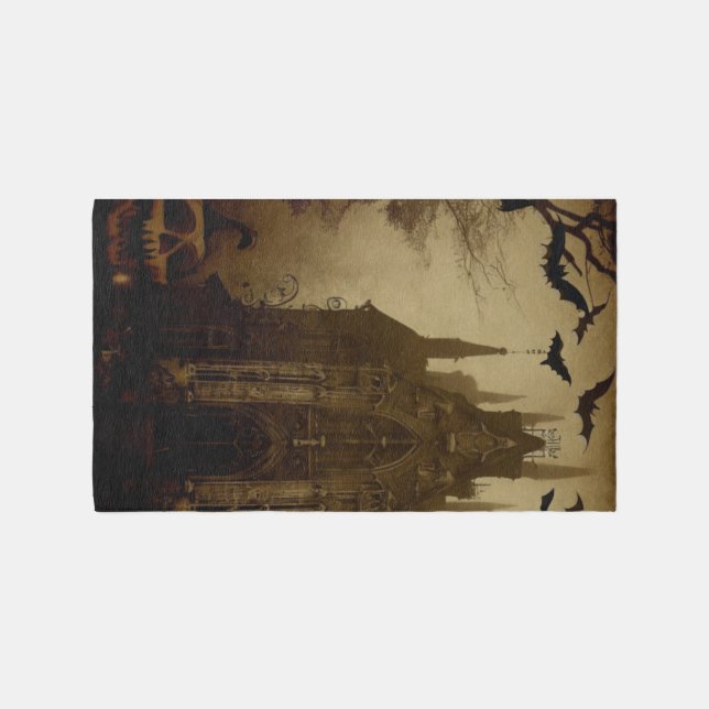 Gothic/Halloween/fall/pumpkin  Outdoor Rug (Front)