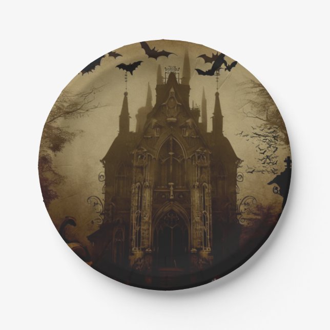 Gothic/Halloween/fall/pumpkin  Paper Plates (Front)
