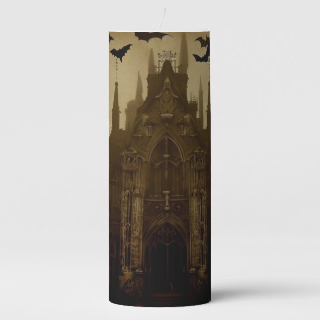Gothic/Halloween/fall/pumpkin  Pillar Candle (Front)