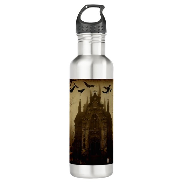 Gothic/Halloween/fall/pumpkin  Stainless Steel Water Bottle (Front)