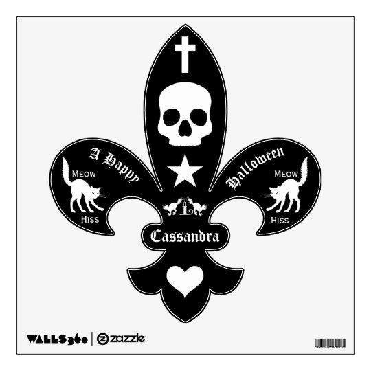 Gothic Halloween Fleur De Lis decor Wall Decal