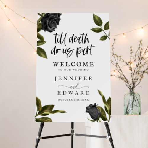 Gothic Halloween Flower Wedding Welcome Sign