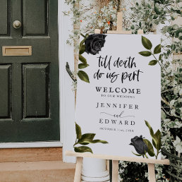 Gothic Halloween Flower Wedding Welcome Sign