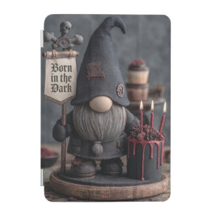 Gothic Halloween gnome with Born in the Dark sign iPad Mini Cover