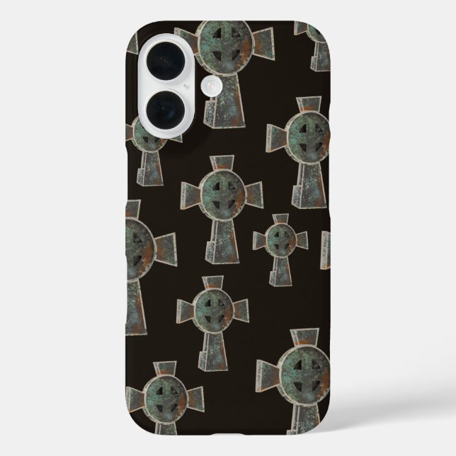 Gothic Halloween Graveyard Headstone Cross Drawing Case-Mate iPhone Case (Back)