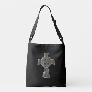 Gothic Halloween Graveyard Headstone Cross Drawing Crossbody Bag