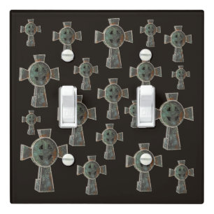 Gothic Halloween Graveyard Headstone Cross Drawing Light Switch Cover