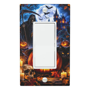 Gothic Halloween Grim Reaper Haunted House Light Switch Cover