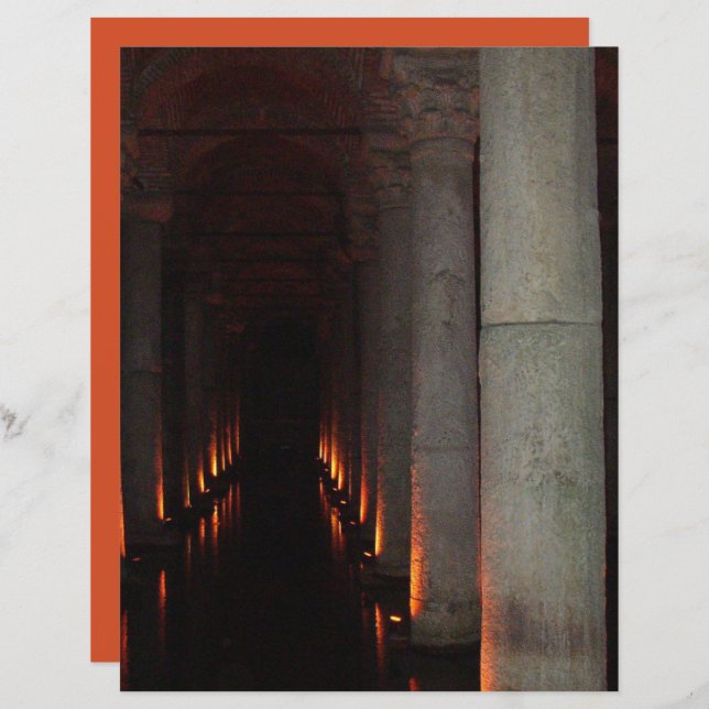 Gothic Halloween Hallway to Hell Scrapbook Paper (Front/Back)