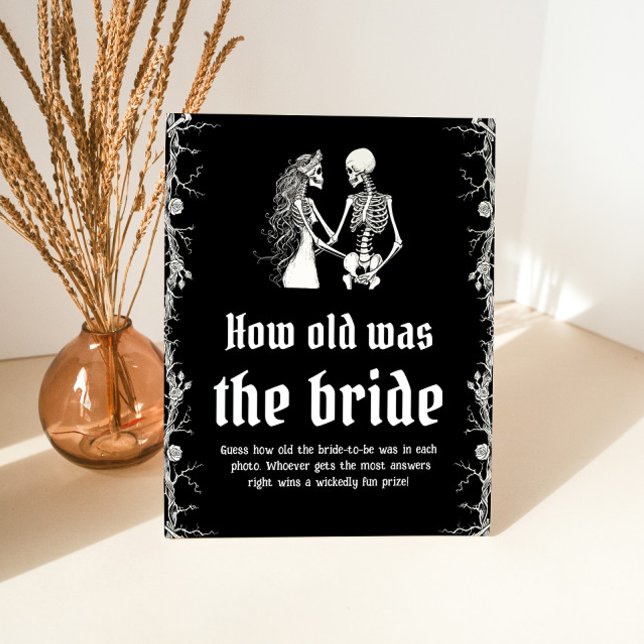 Gothic Halloween How Old Was The Bride Game Pedestal Sign (Creator Uploaded)
