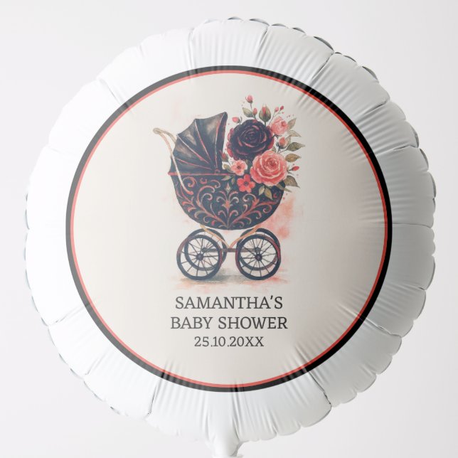 Gothic Halloween Monster Baby Shower  Balloon (Front)